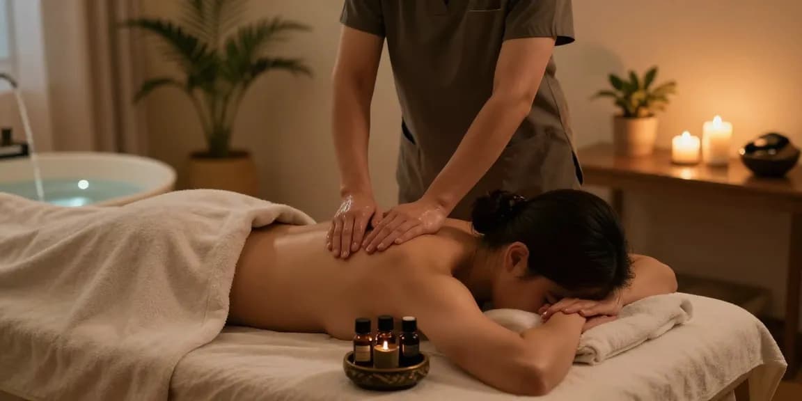 Client experiencing 방이동출장마사지 therapy in a tranquil setting with soothing ambiance and expert therapist