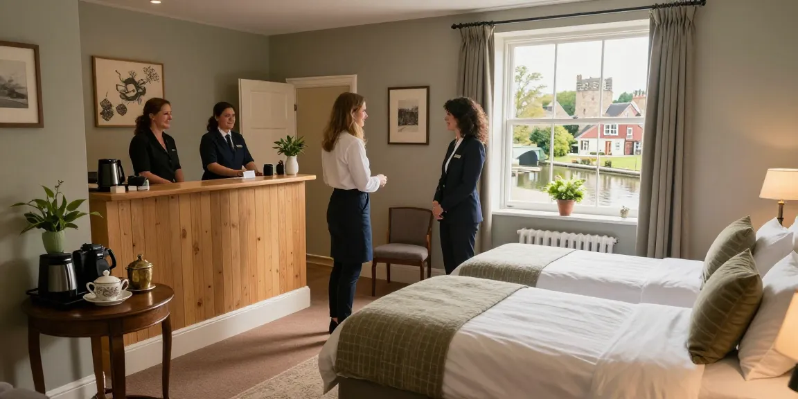 Hotel Skipton comfortable twin room with warm decor and welcoming atmosphere