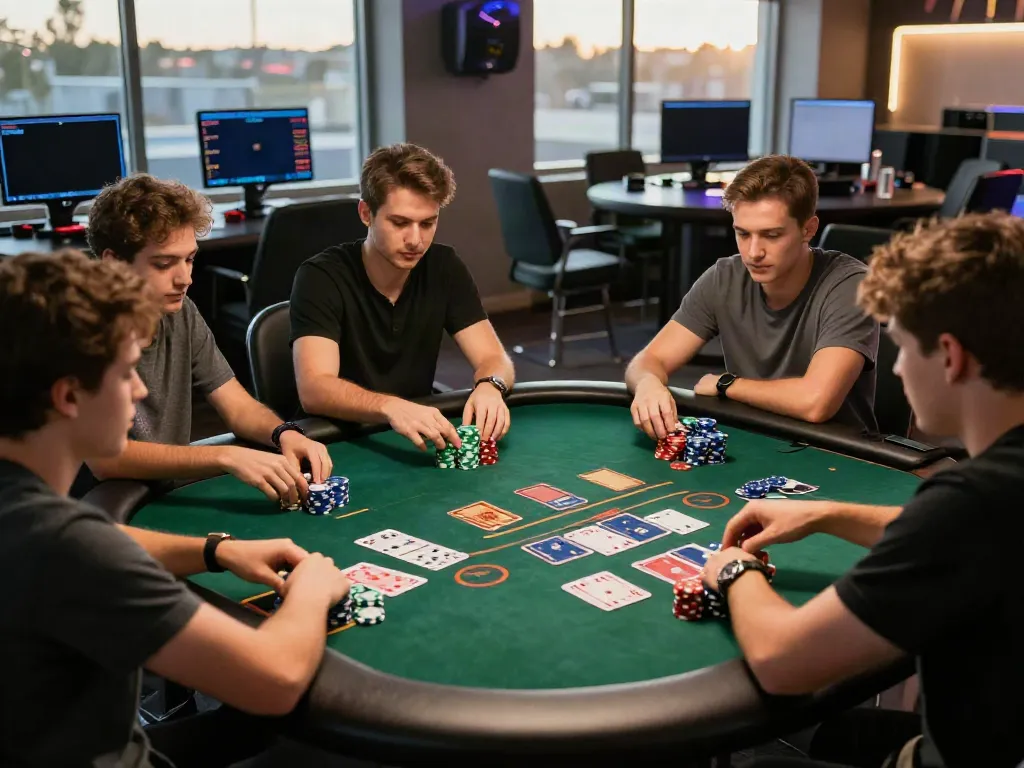 Online gaming session at 11bet with players engaged in blackjack and vibrant atmosphere.