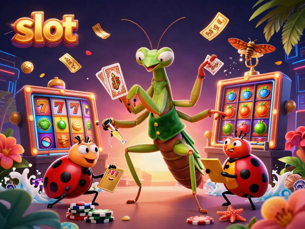 Spin the reels in style with vibrant characters celebrating the excitement of slot games.